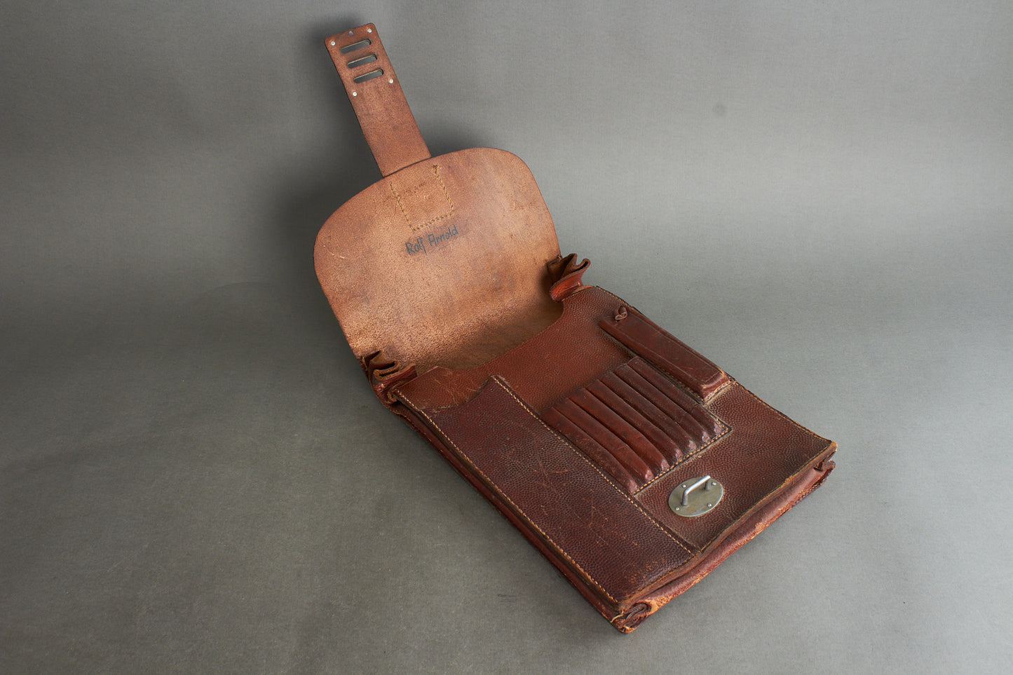 Early Heer/Luftwaffe ‘Kartentasche’ Map Case in brown leather 1937. Original.