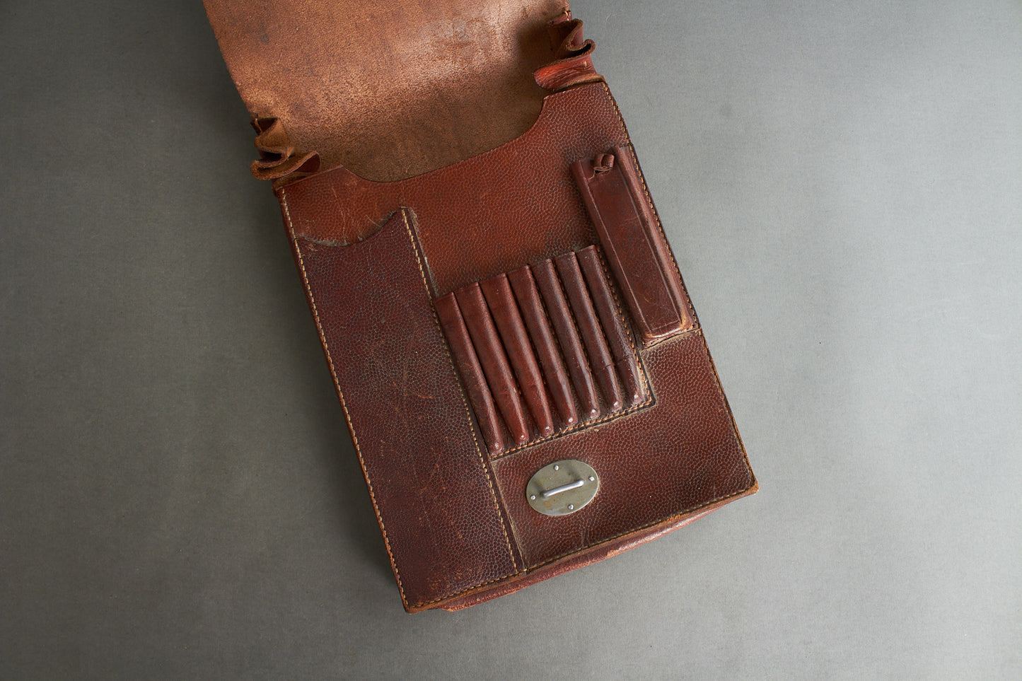 Early Heer/Luftwaffe ‘Kartentasche’ Map Case in brown leather 1937. Original.