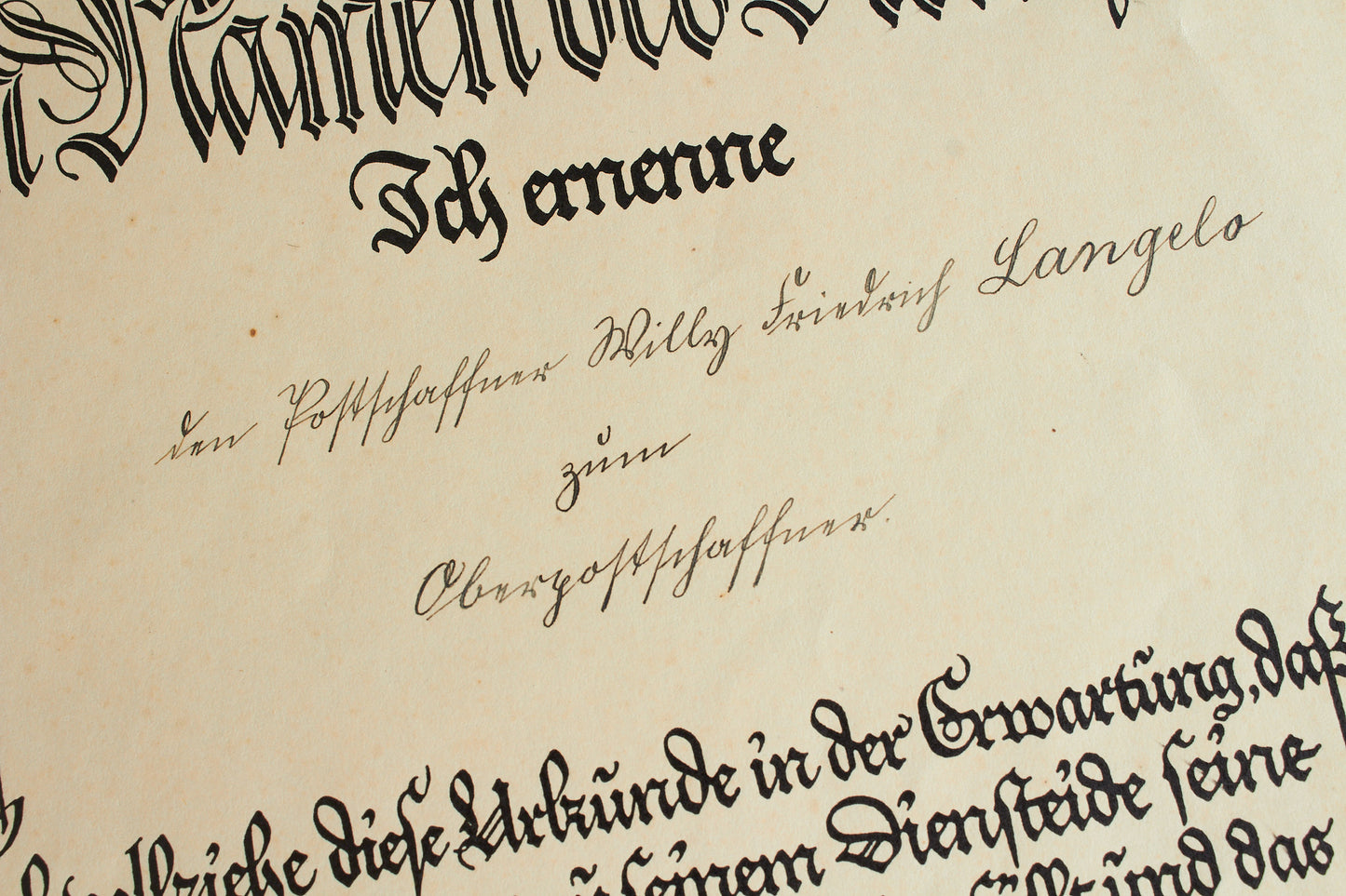 "Treudienst-Ehrenzeichen" 25 Year Service Urkunde Grouping. Original.