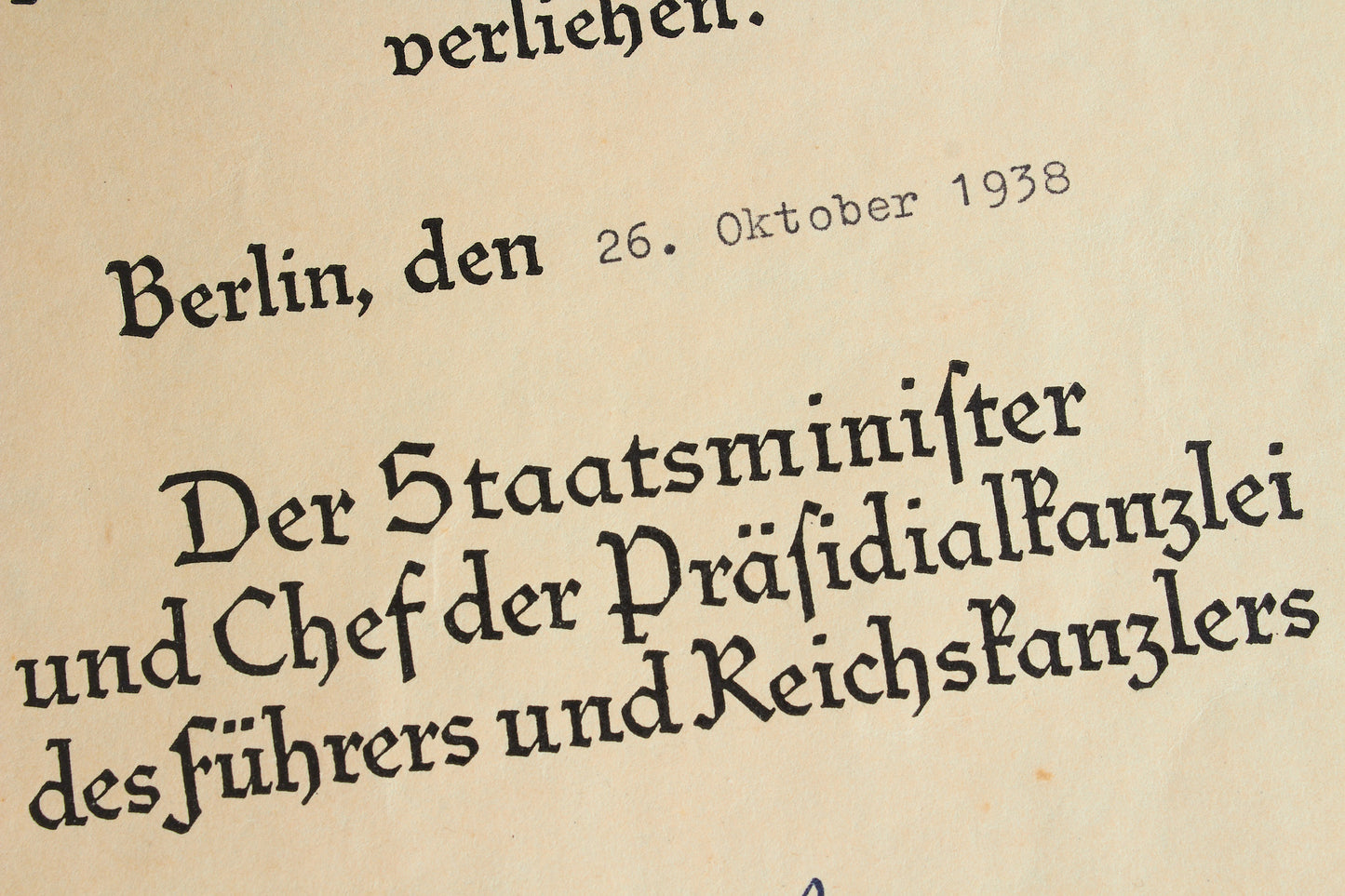 "Treudienst-Ehrenzeichen" 25 Year Service Urkunde Grouping. Original.