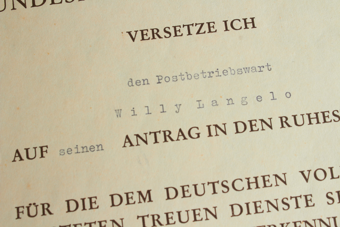 "Treudienst-Ehrenzeichen" 25 Year Service Urkunde Grouping. Original.