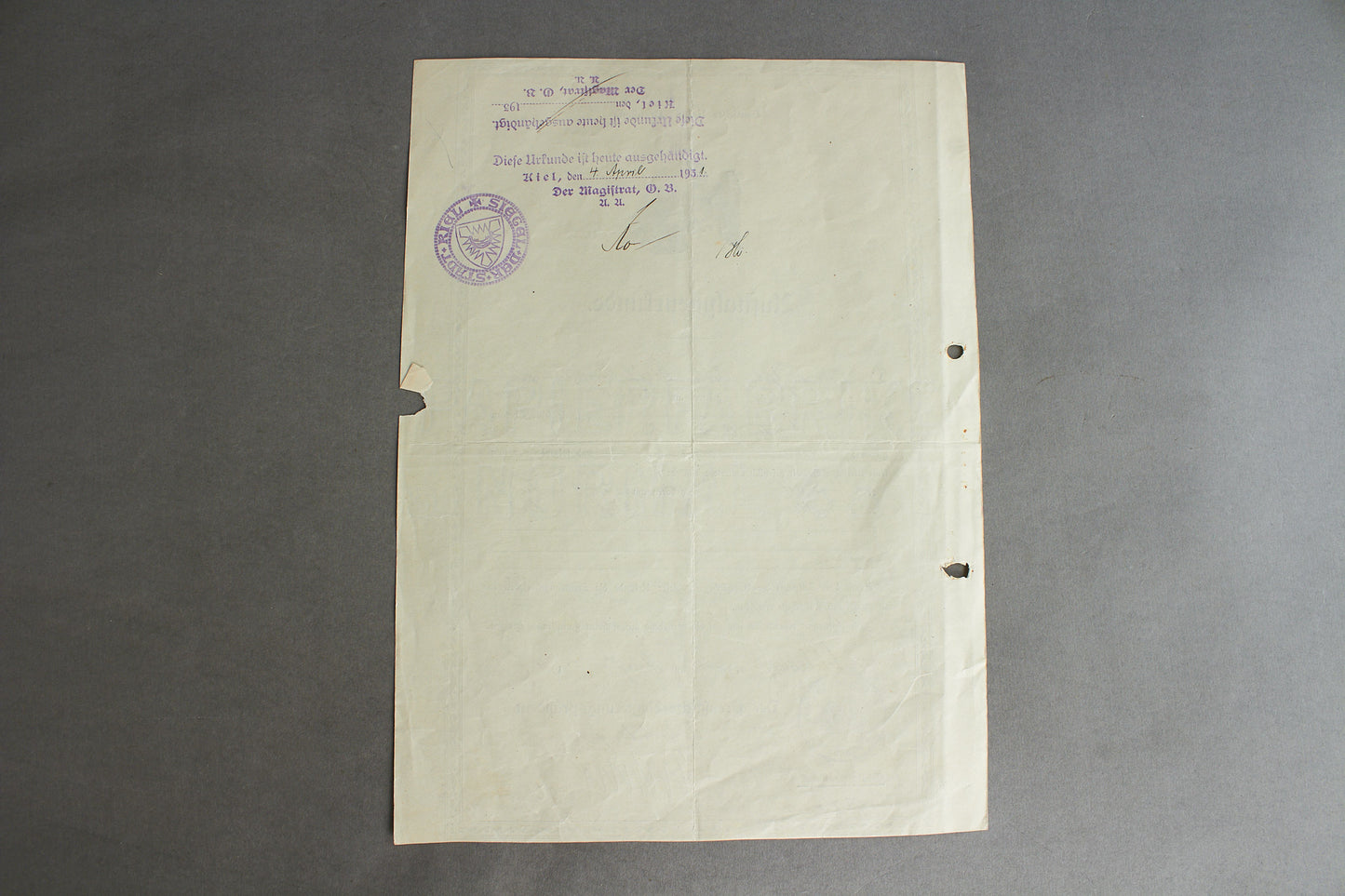 Kriegsmarine Urkunde Grouping. Original.