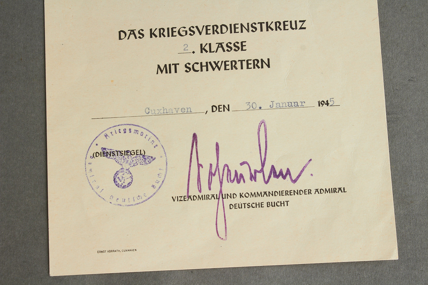 Kriegsmarine "Panzerschiff 'Admiral Scheer'" Grouping. Original.