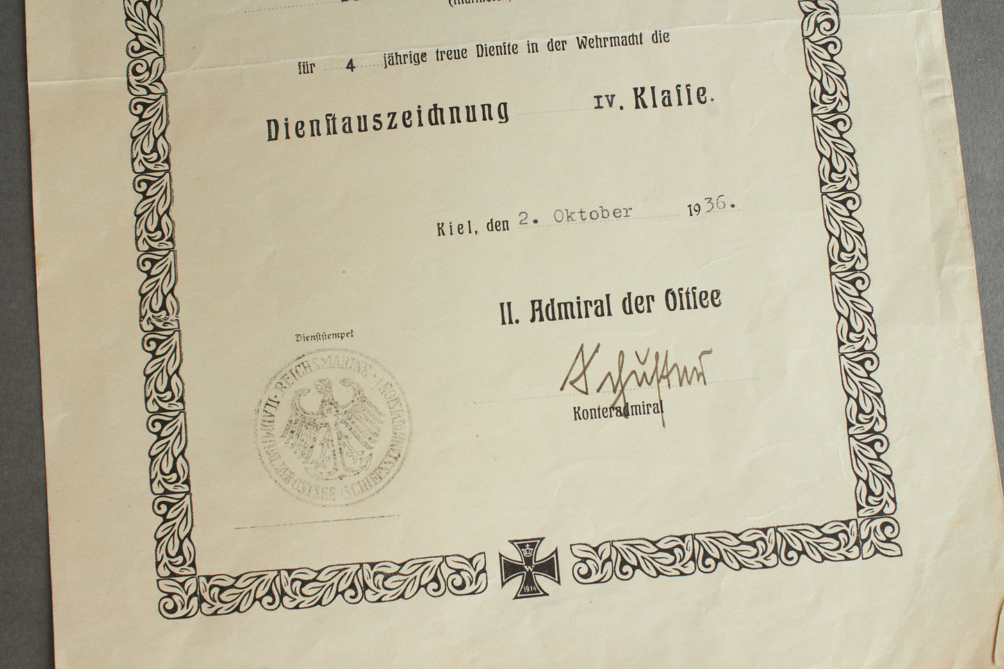 Kriegsmarine "Panzerschiff 'Admiral Scheer'" Grouping. Original.