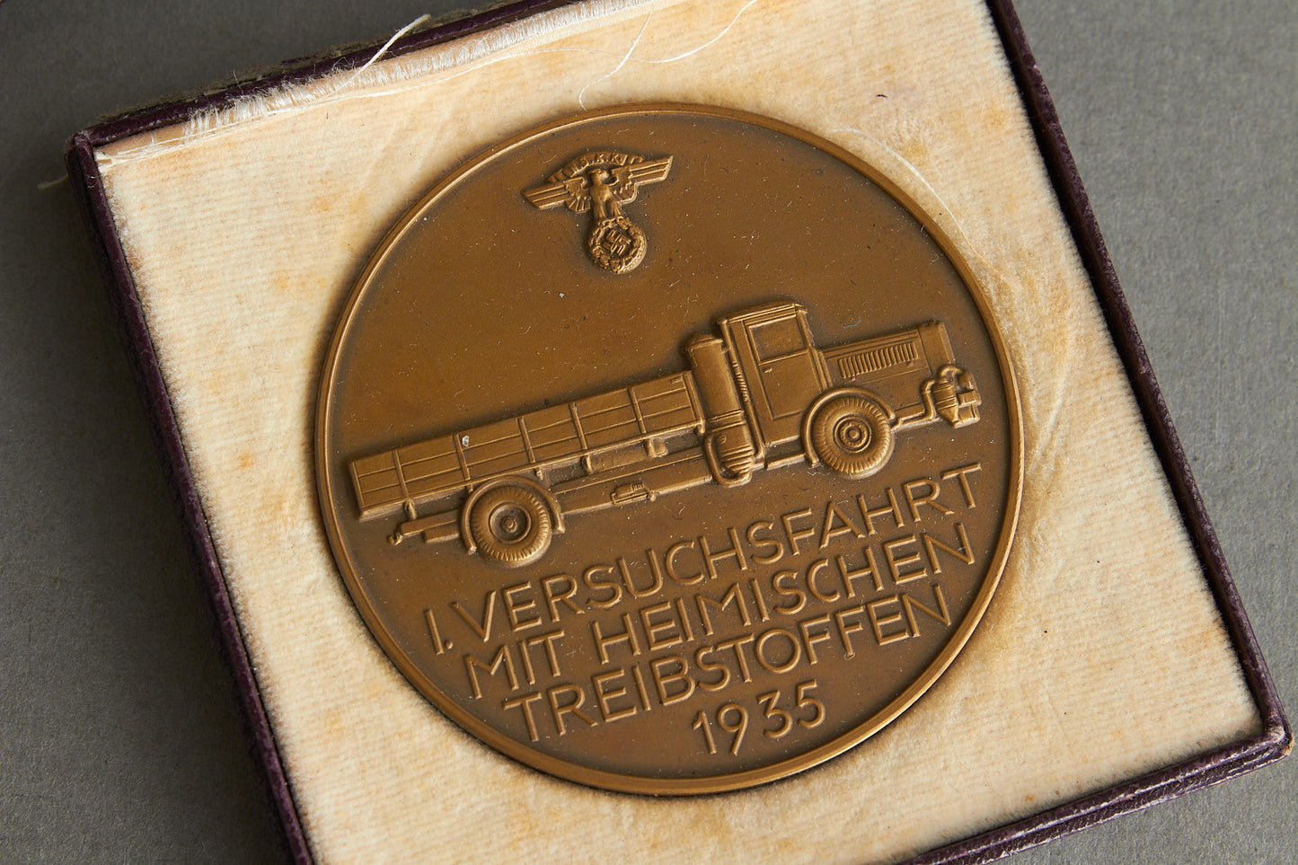 Large & Early 1935 NSKK "Teilnehmerplakette". In box. Original.