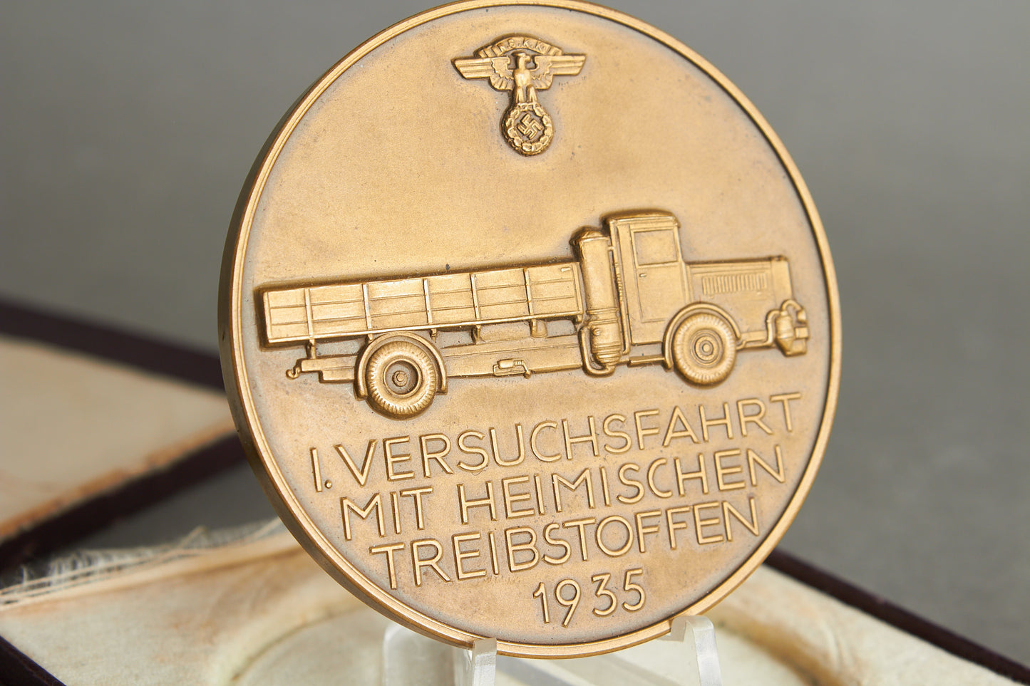 Large & Early 1935 NSKK "Teilnehmerplakette". In box. Original.