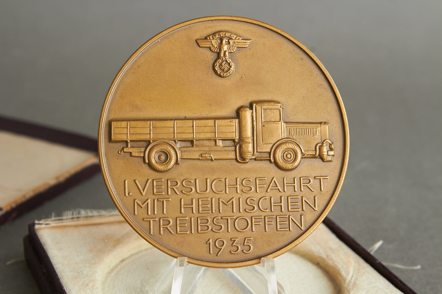 Large & Early 1935 NSKK "Teilnehmerplakette". In box. Original.