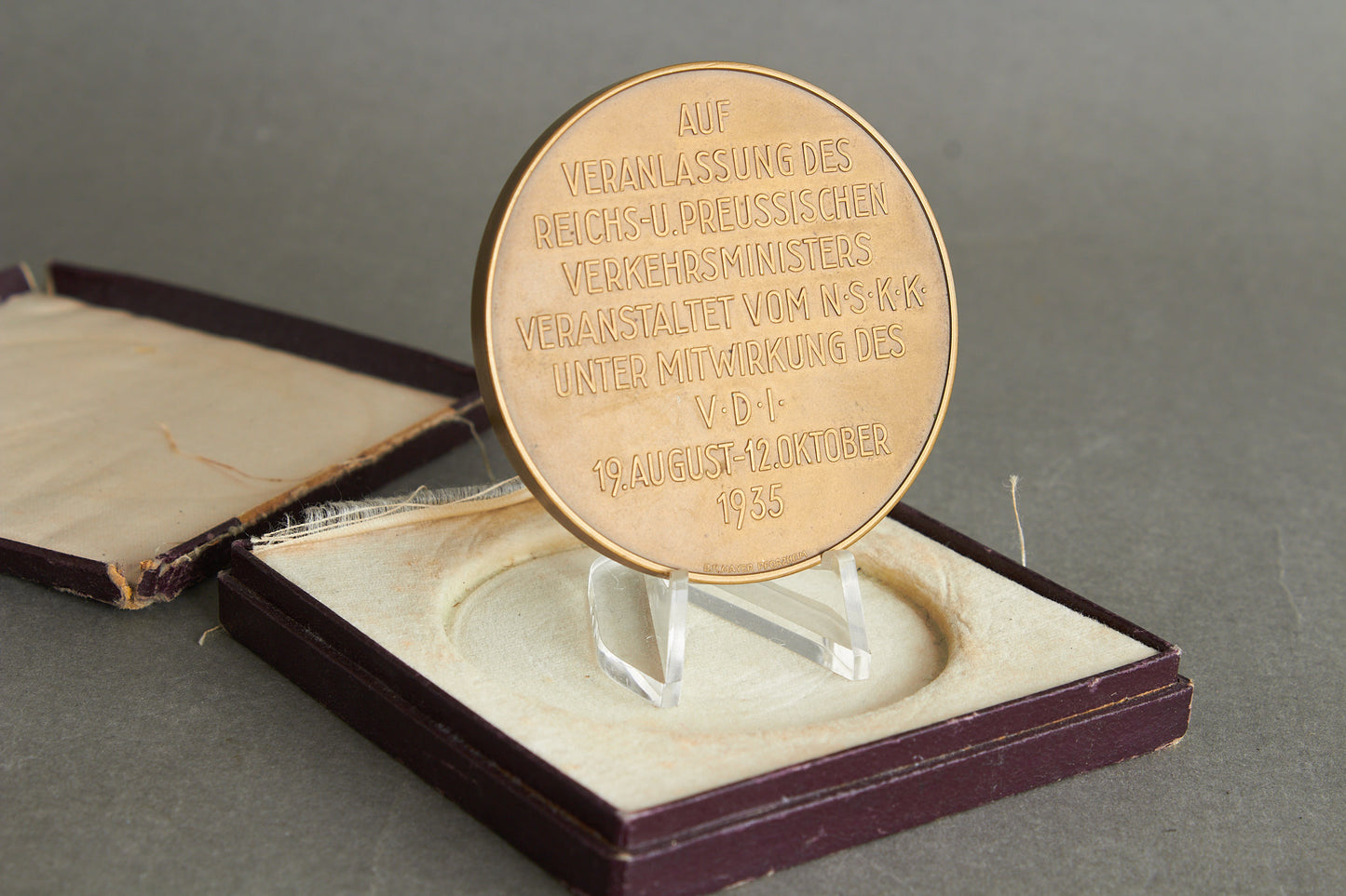Large & Early 1935 NSKK "Teilnehmerplakette". In box. Original.