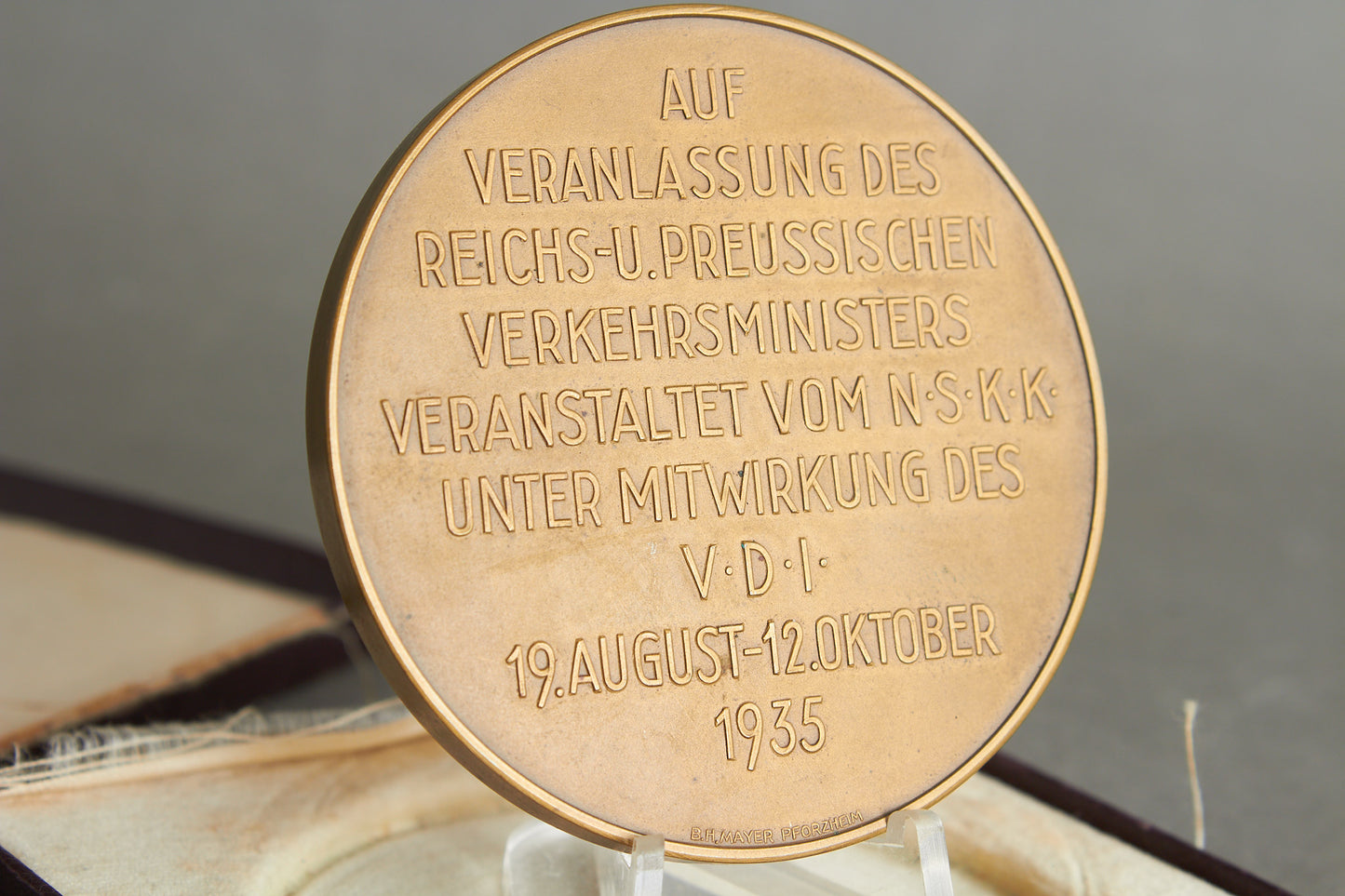 Large & Early 1935 NSKK "Teilnehmerplakette". In box. Original.