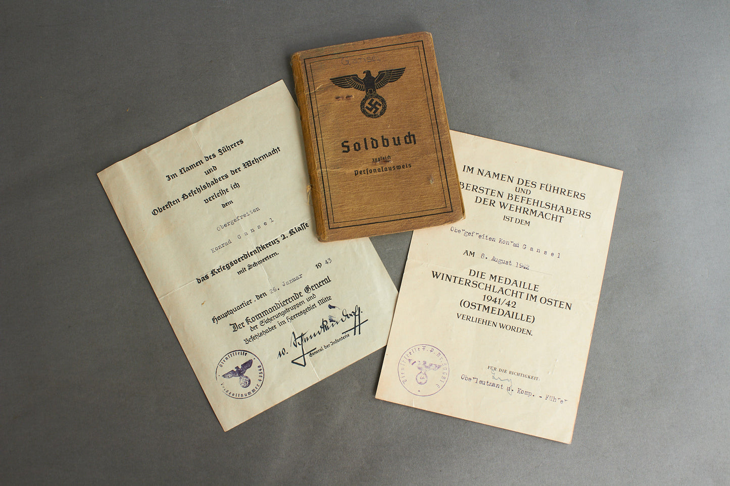 Max Heinrich Moritz Albert von Schenckendorff signed grouping. Original.