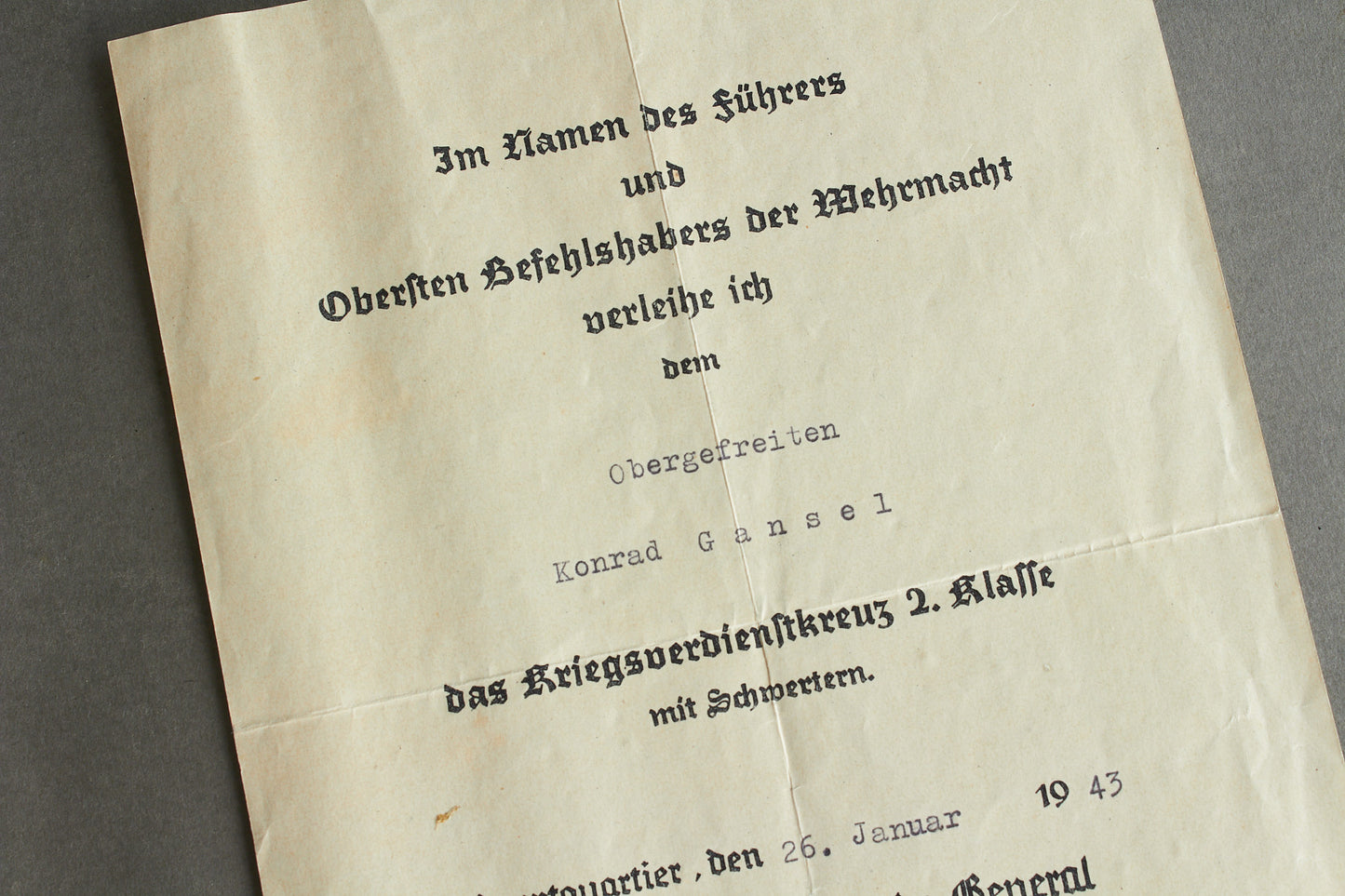 Max Heinrich Moritz Albert von Schenckendorff signed grouping. Original.