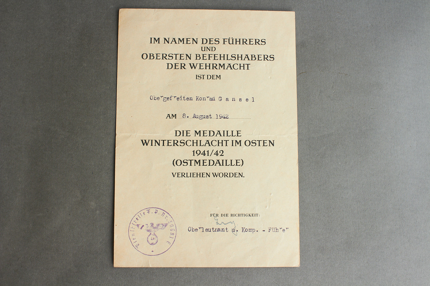 Max Heinrich Moritz Albert von Schenckendorff signed grouping. Original.