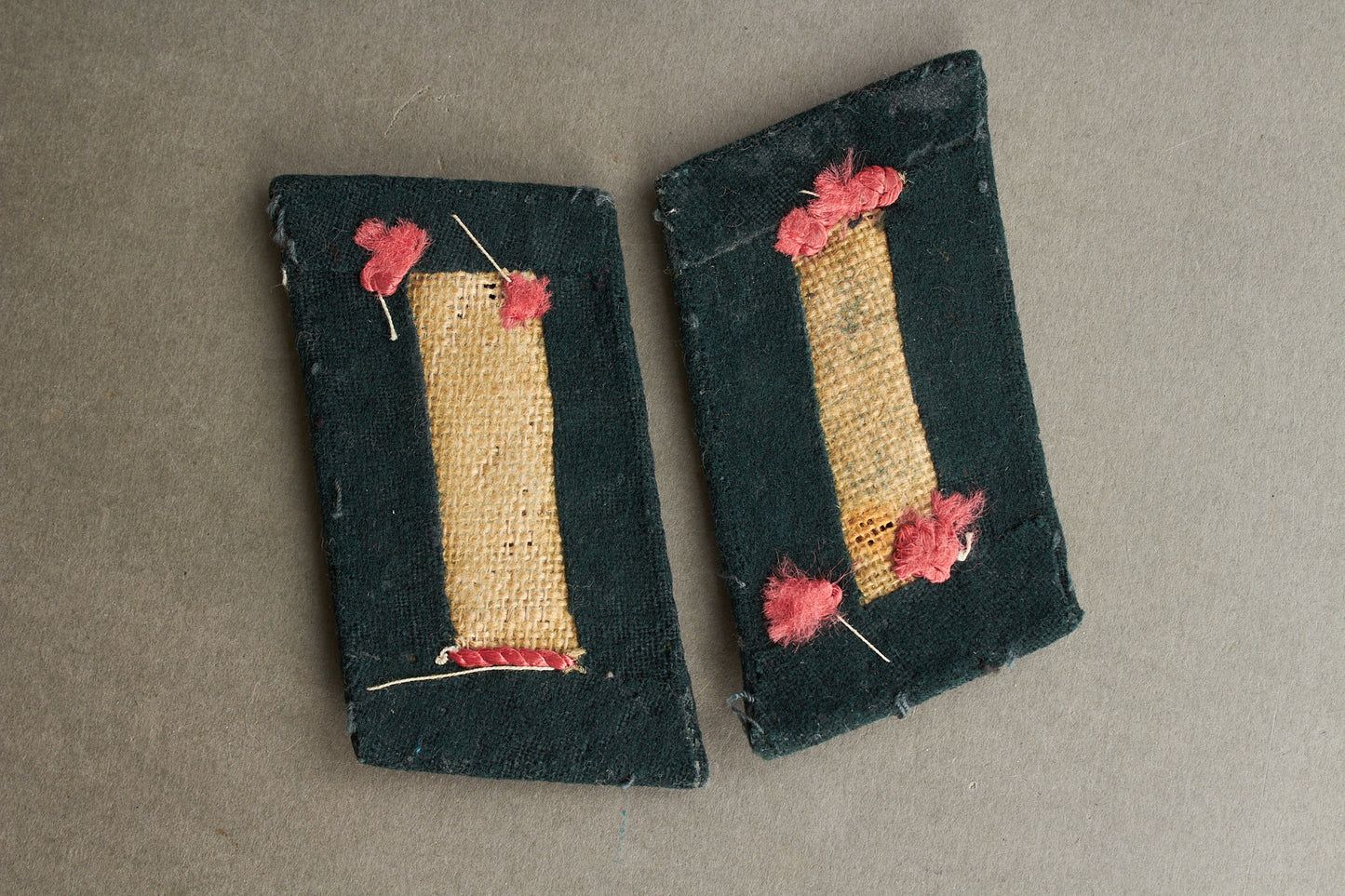 Wehrmacht Panzer Officer Collar Tabs. Matching. Tunic removed. Original.