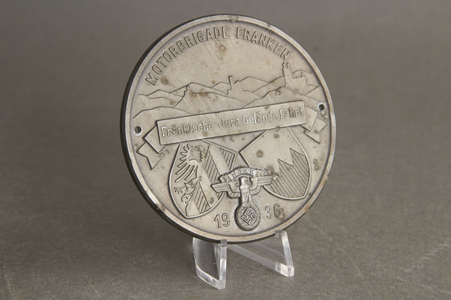Early NSKK "Plakette" from 1936. Original.