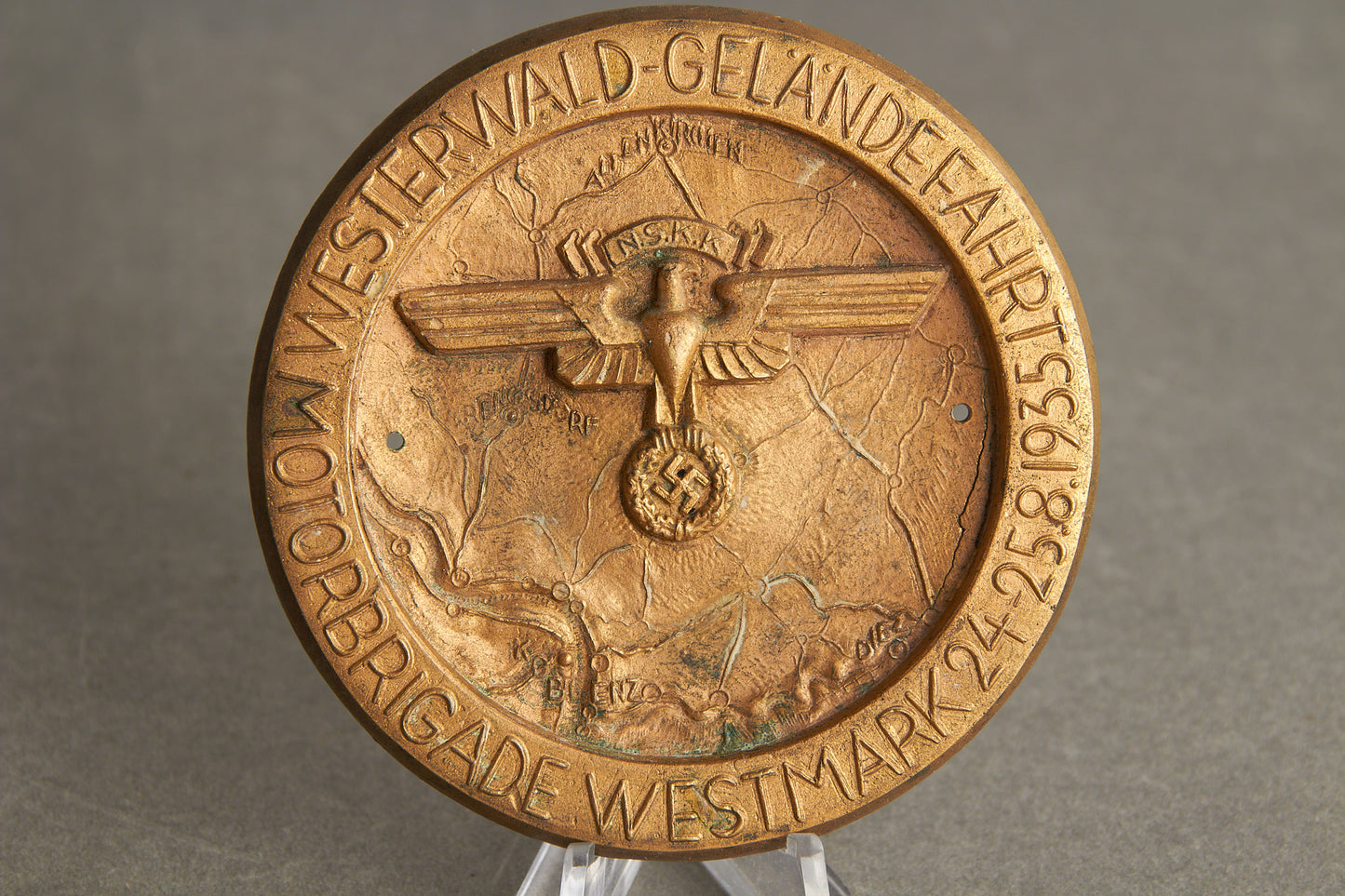 Early NSKK "Plakette" from 1935. Original.
