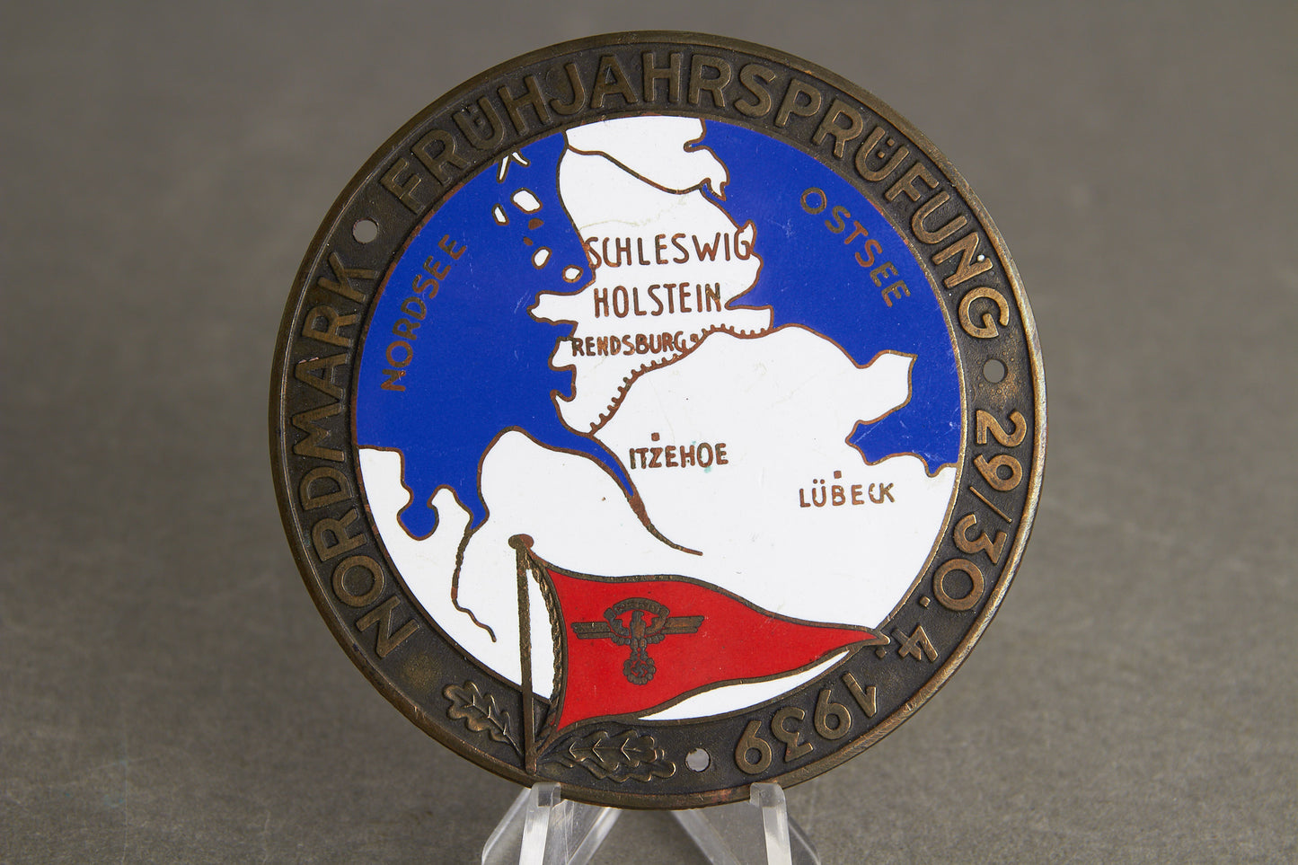 Early NSKK Nordmark Schleswig Holstein "Plakette" from 1939. Rare. Original.