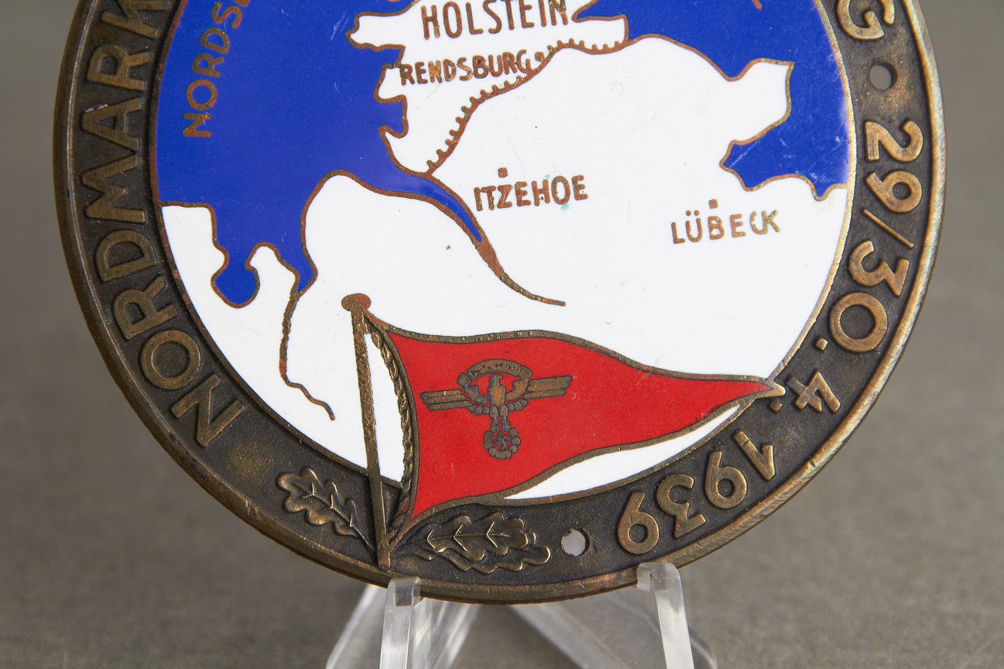 Early NSKK Nordmark Schleswig Holstein "Plakette" from 1939. Rare. Original.