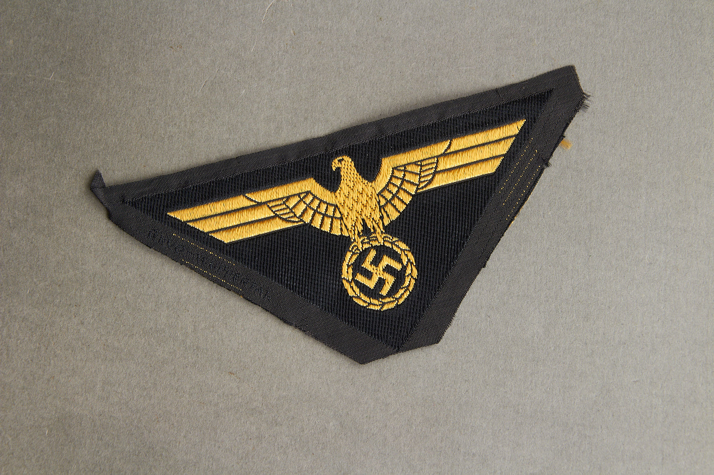 Late War Reichsbahn M44-pattern "Ärmeladler" Sleeve Eagle. Rare. Original.
