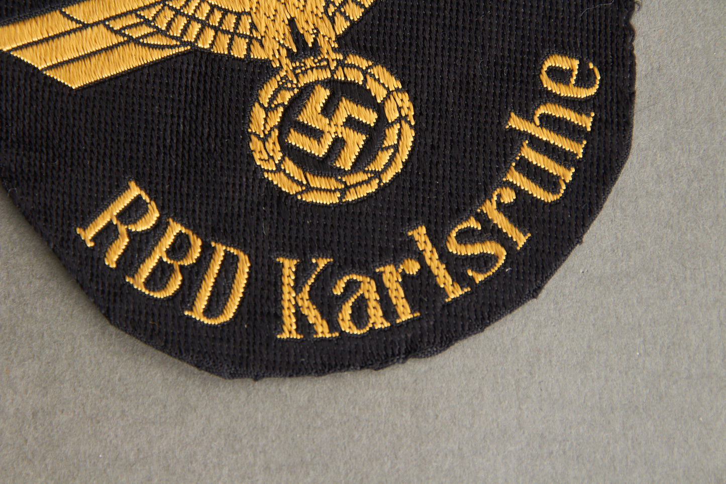 Reichsbahn "RBD Karlsruhe" Sleeve Insignia. Original.