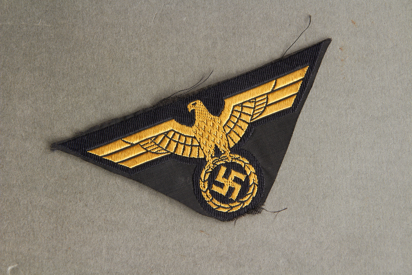 Late War Reichsbahn M44-pattern "Ärmeladler" Sleeve Eagle. Rare. Original.