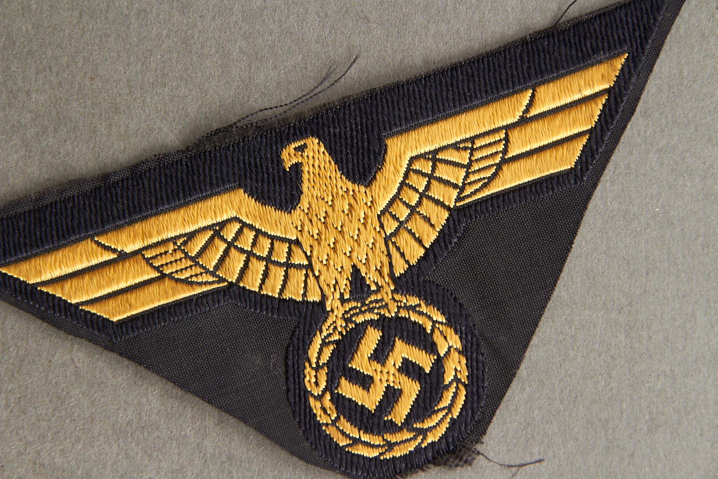 Late War Reichsbahn M44-pattern "Ärmeladler" Sleeve Eagle. Rare. Original.