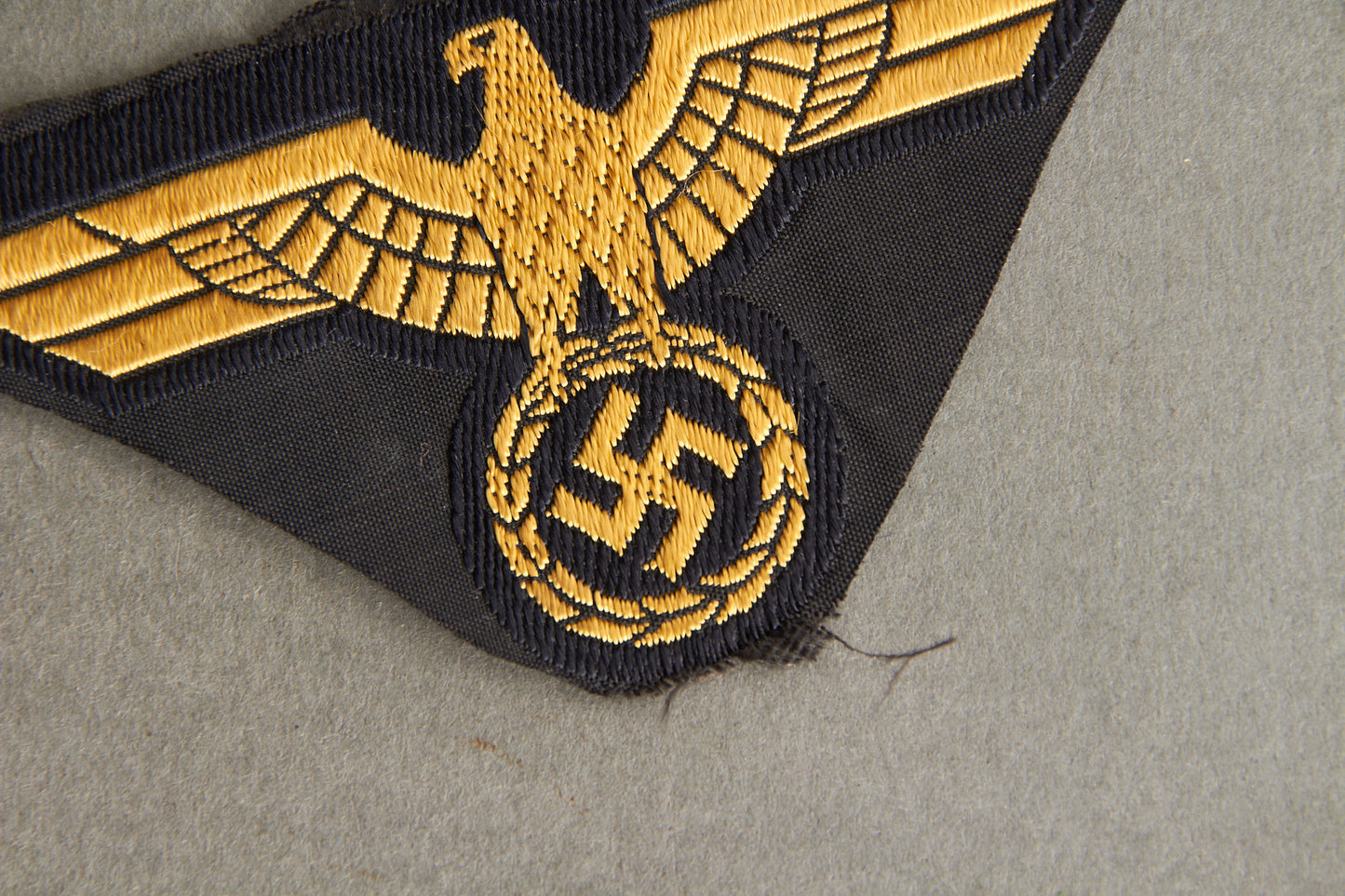 Late War Reichsbahn M44-pattern "Ärmeladler" Sleeve Eagle. Rare. Original.