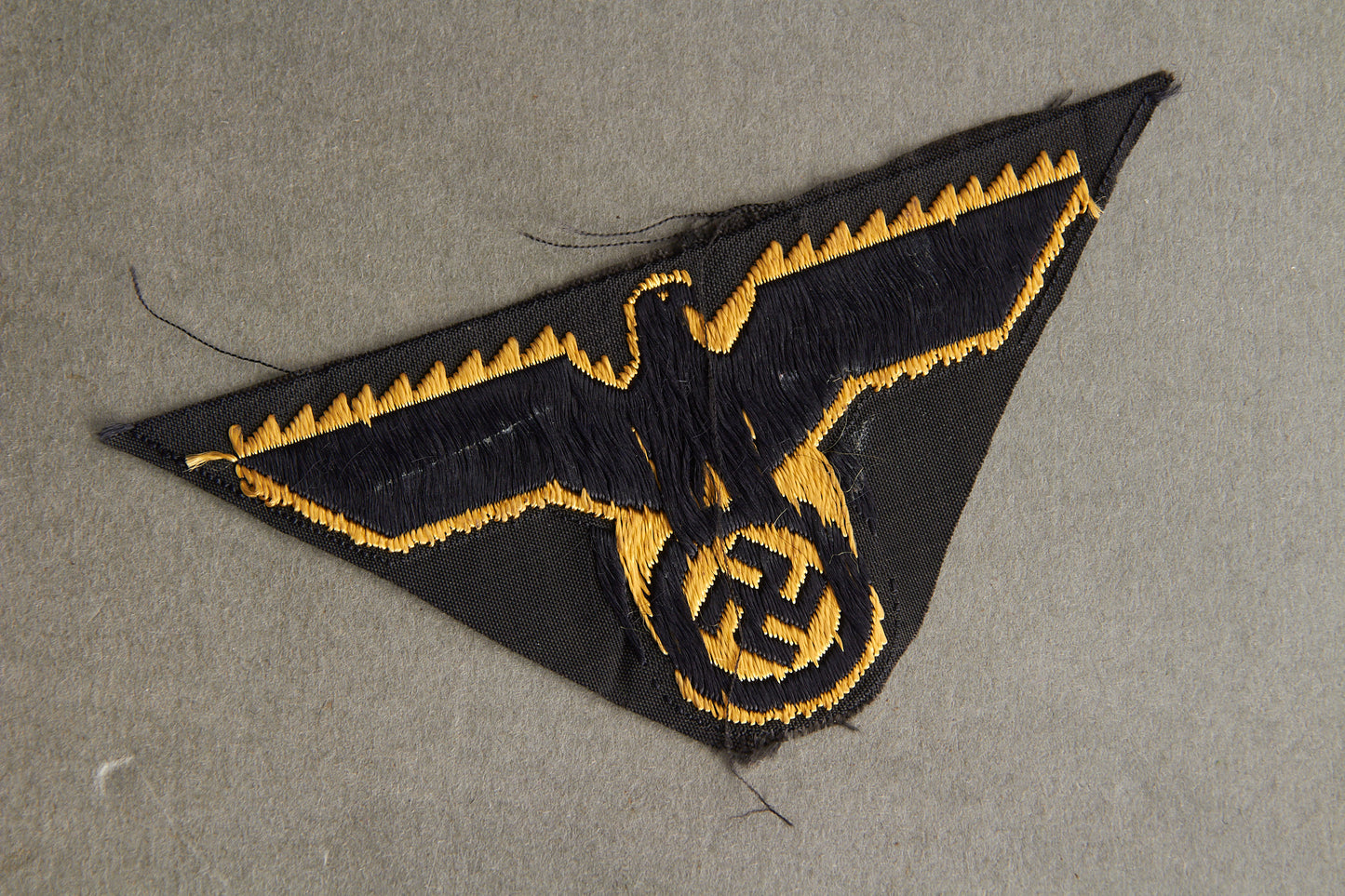 Late War Reichsbahn M44-pattern "Ärmeladler" Sleeve Eagle. Rare. Original.