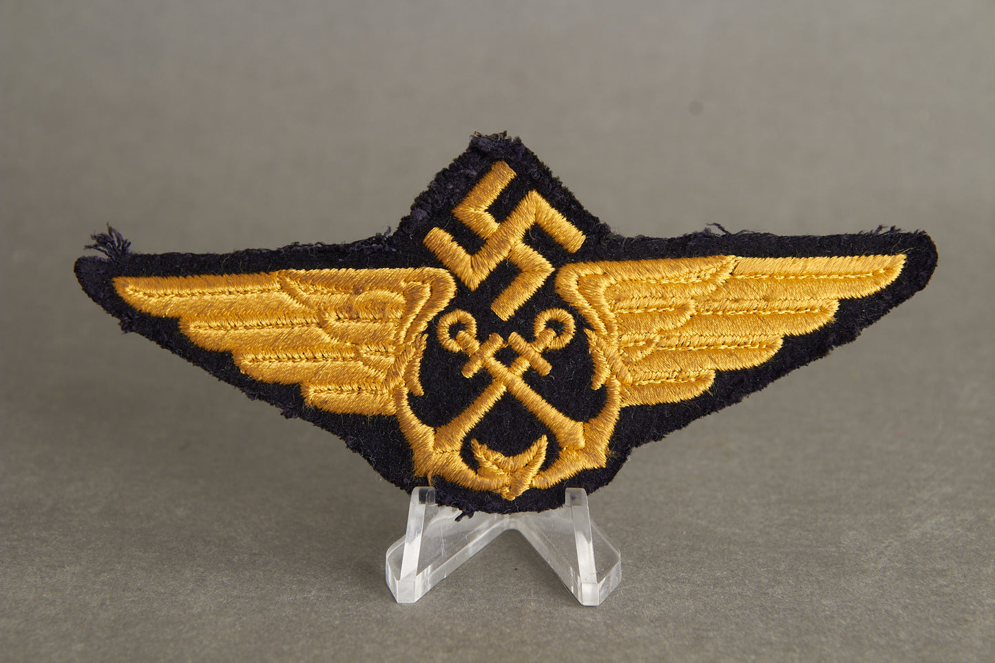 Early Luftwaffe "Seenotdienst" (Maritime Air-Sea Rescue) Pilot Officer Cap Badge. Rare! Original.