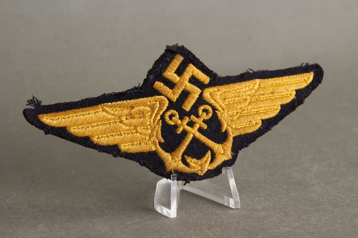 Early Luftwaffe "Seenotdienst" (Maritime Air-Sea Rescue) Pilot Officer Cap Badge. Rare! Original.
