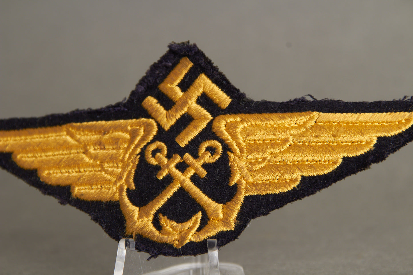 Early Luftwaffe "Seenotdienst" (Maritime Air-Sea Rescue) Pilot Officer Cap Badge. Rare! Original.