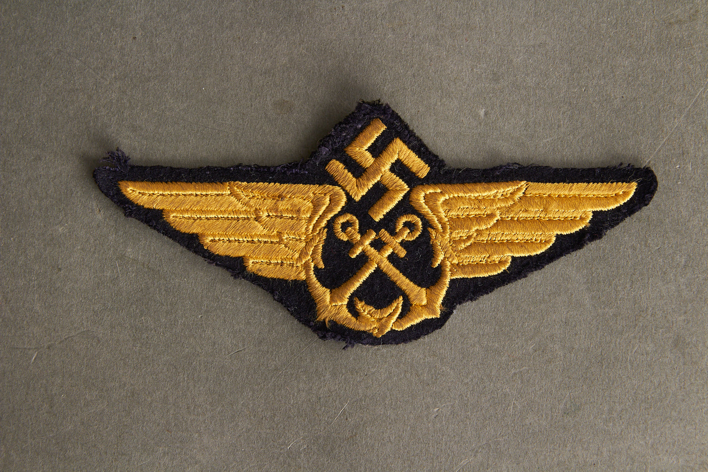 Early Luftwaffe "Seenotdienst" (Maritime Air-Sea Rescue) Pilot Officer Cap Badge. Rare! Original.