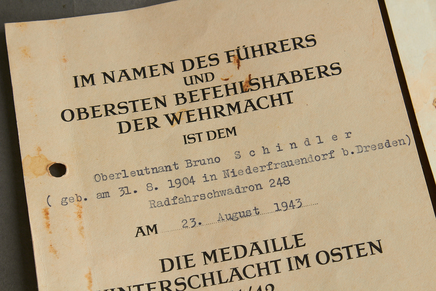 Wehrmacht Urkunde Grouping. Iron Cross 1. Class is signed by Dietrich Kraiss. Original.