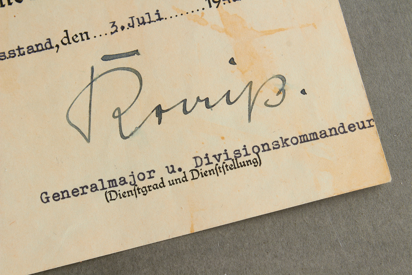 Wehrmacht Urkunde Grouping. Iron Cross 1. Class is signed by Dietrich Kraiss. Original.