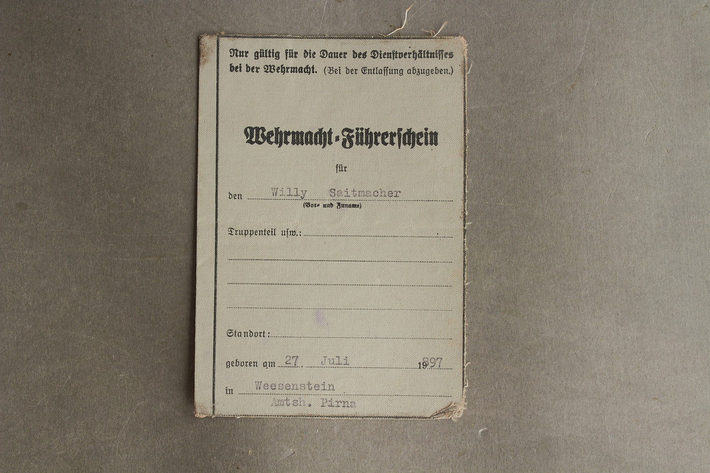 Wehrmacht "Kraftfahrbewährungsabzeichen" Urkunde Grouping. Original.