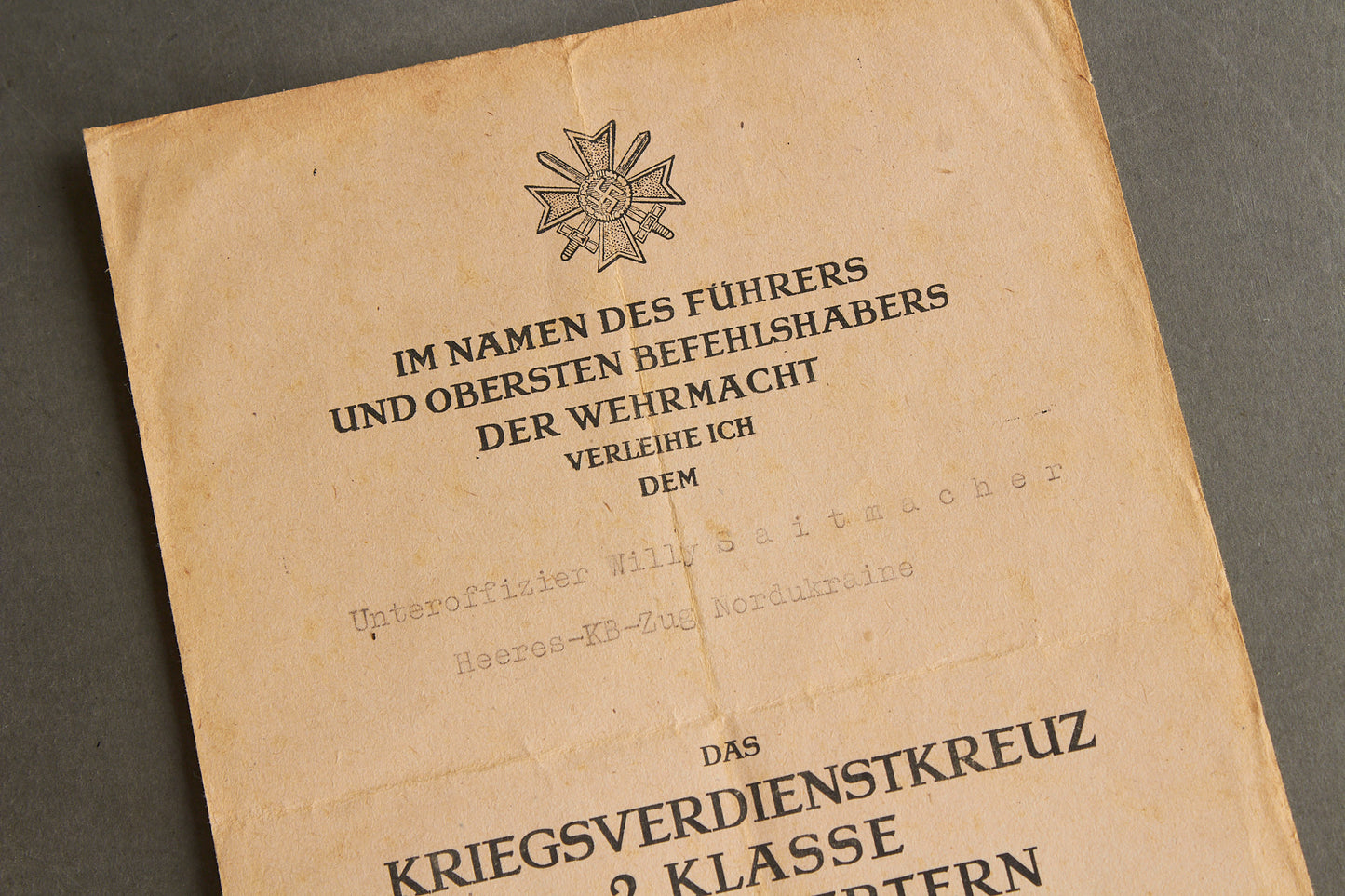 Wehrmacht "Kraftfahrbewährungsabzeichen" Urkunde Grouping. Original.