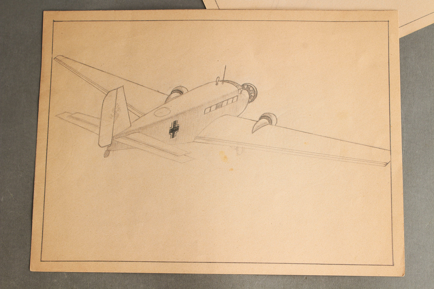 Luftwaffe. 5 Hand-drawn Pictures of Airplanes. Excellent quality and work! Original.