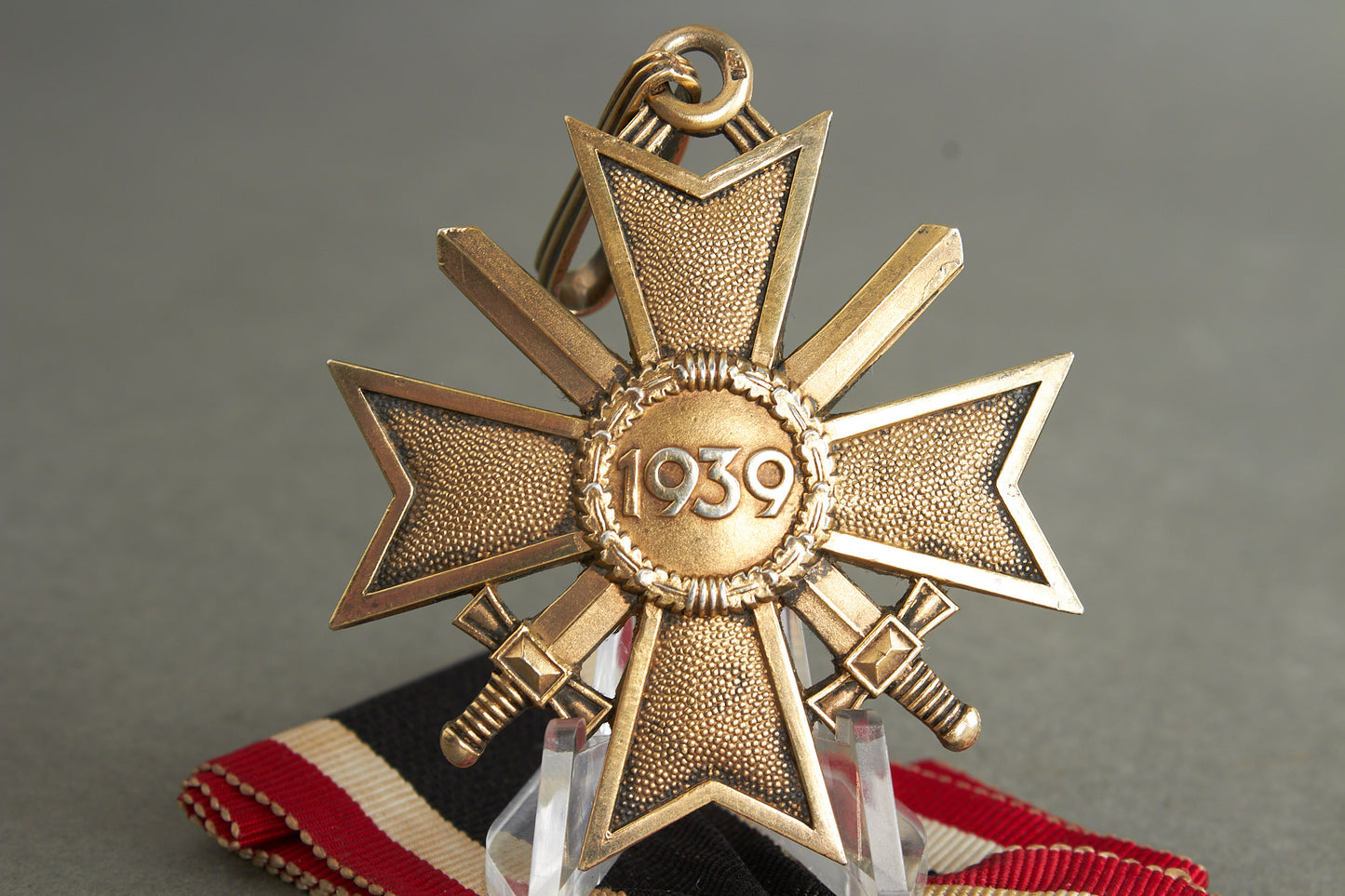 Souval made (after '45) Ritterkreuz des Kriegsverdienstkreuz in real silver. Original Ribbon. Good substitute for a wartime made!