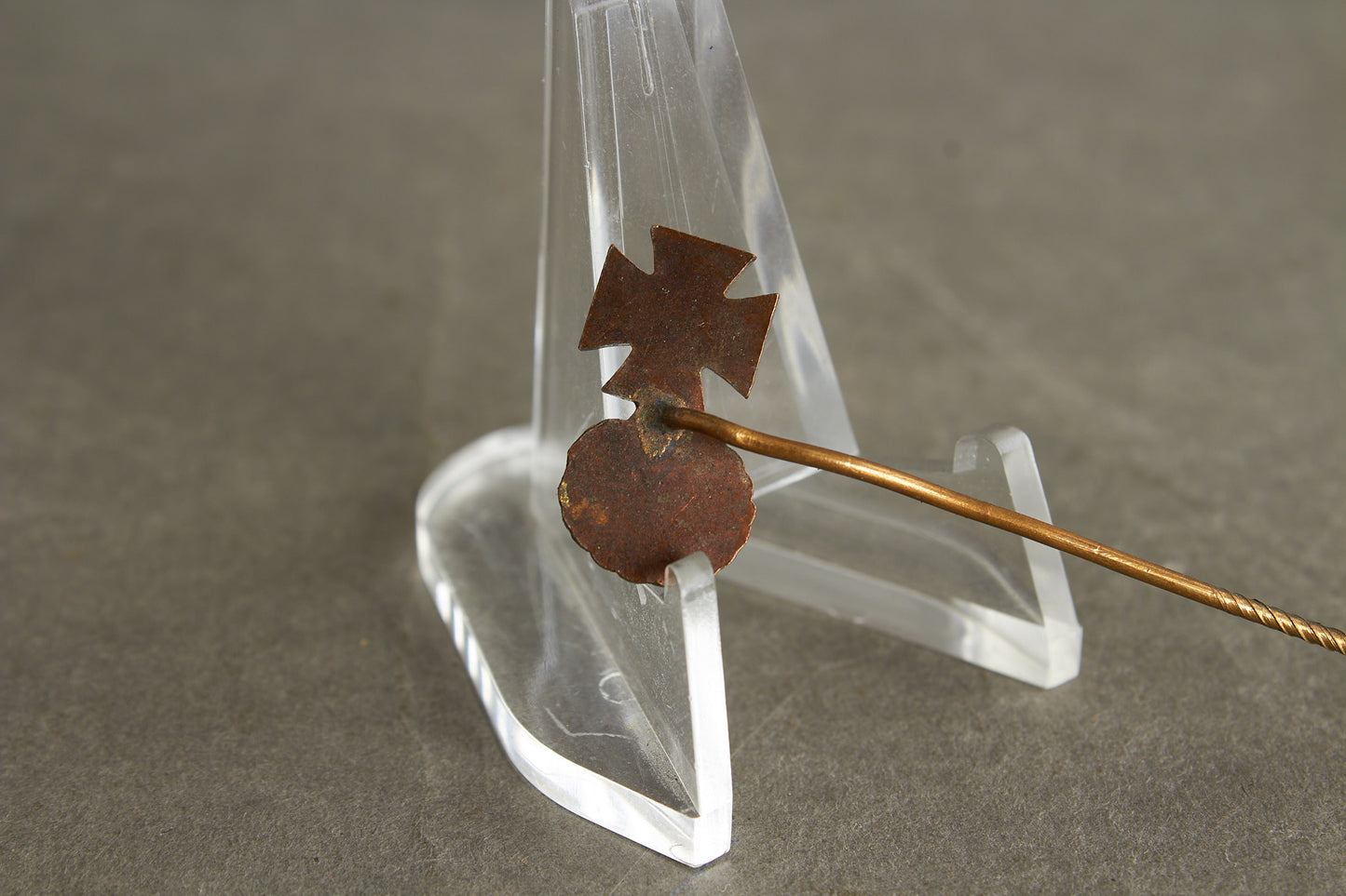 Miniature Iron Cross & Wound badge in Gold miniature stickpin. Original.