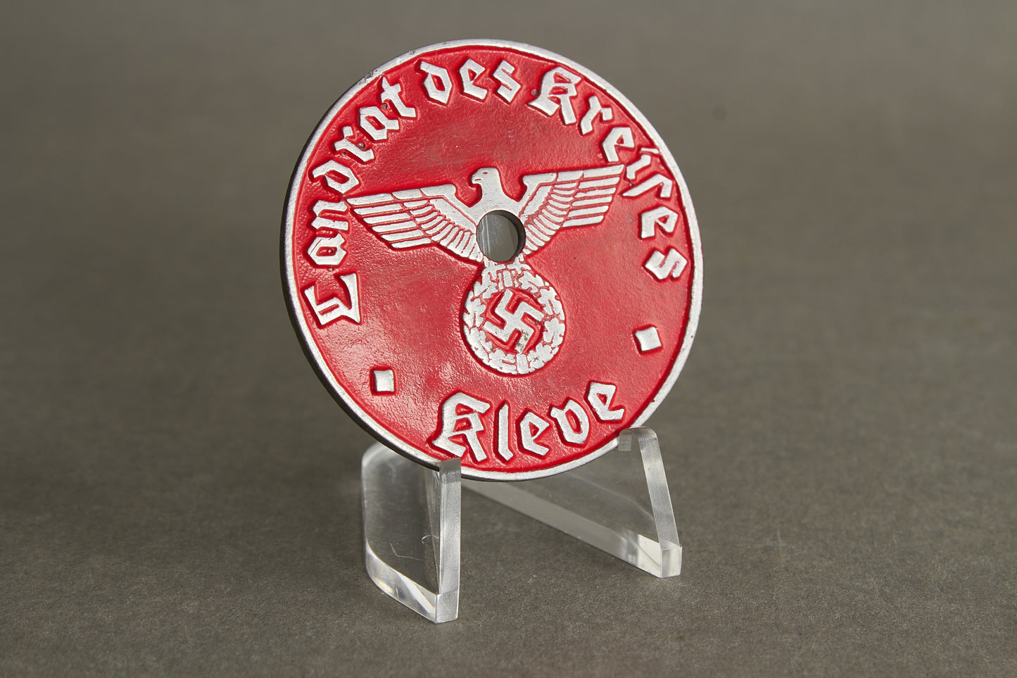 License Plate Tag "Landrat des Kreises Kleve". Original.