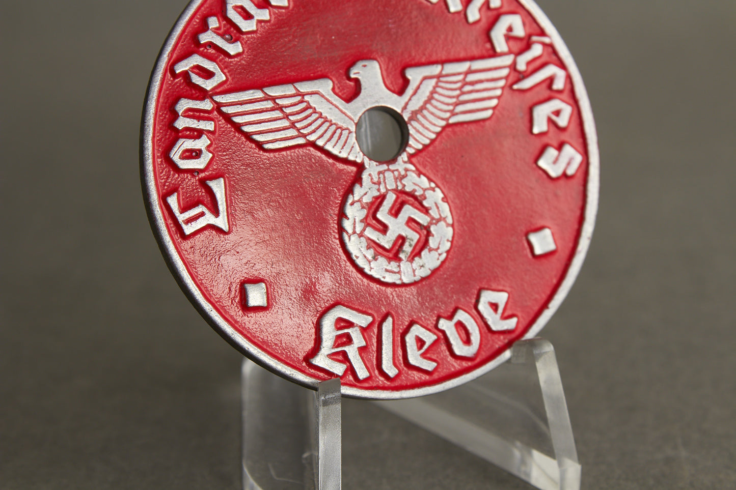 License Plate Tag "Landrat des Kreises Kleve". Original.