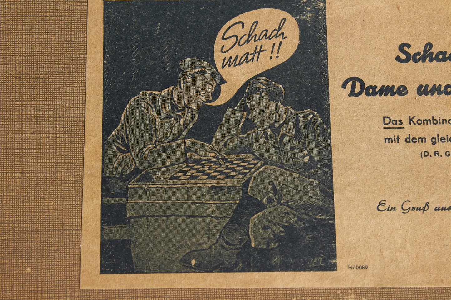 Heer "Schach-Dame und Mühle Kombinationsspiel" Boxed Game. Original.