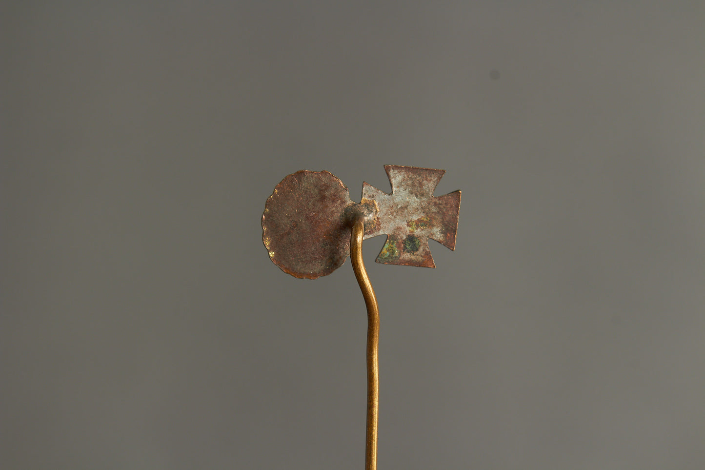 Miniature Iron Cross & Wound badge in Gold miniature stickpin. Original.