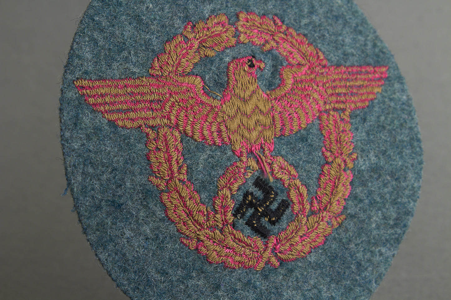 Luftschutzpolizei "Ärmeladler" Sleeve Eagle for the Combat Tunic. Rare. Original.