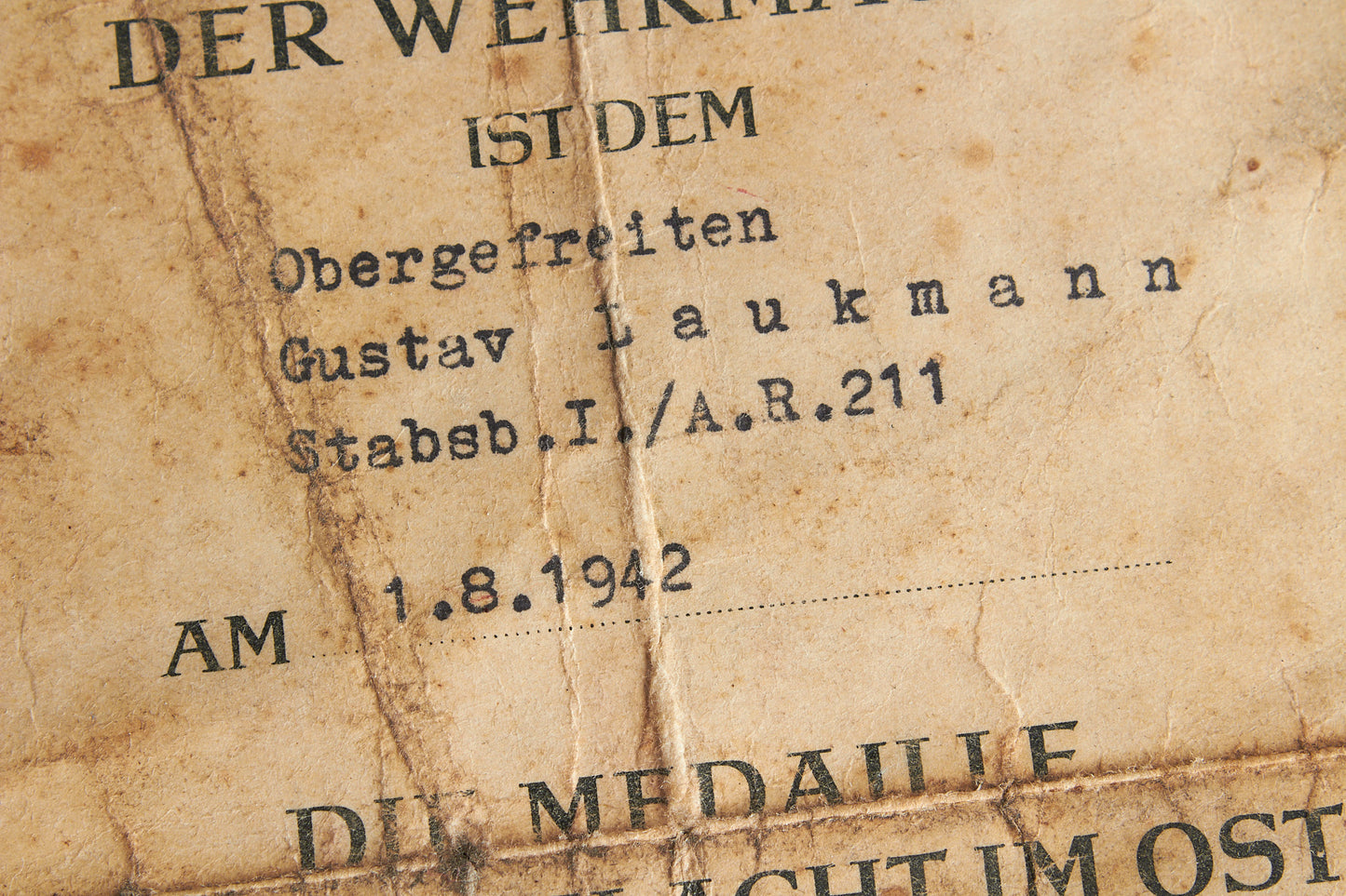 "Winterschlacht im Osten" Medal with Urkunde. Unmarked. Original.