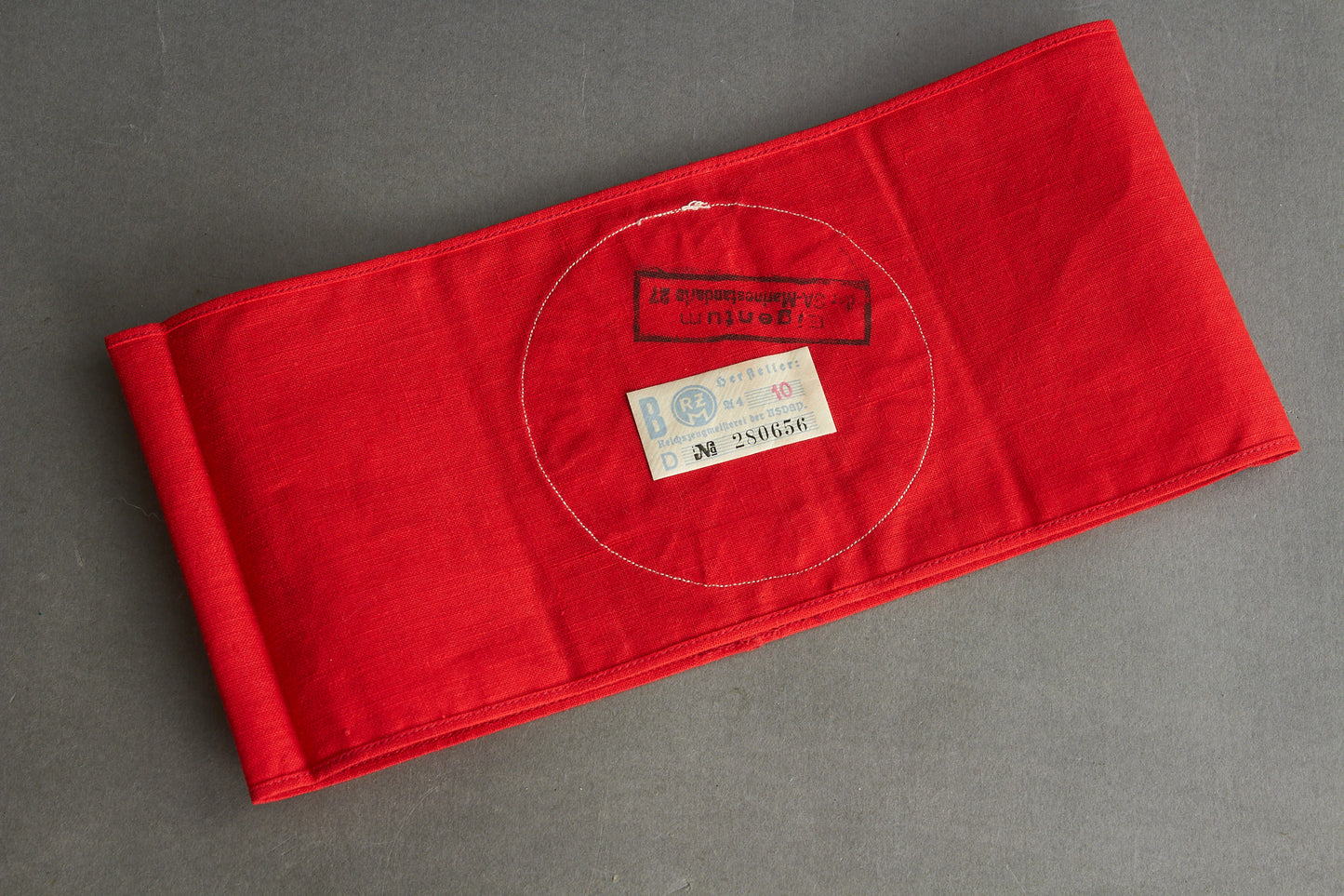 SA (Stumabteilung) "SA-Marinestandarte" Coat Armband. Extremely rare! Marked and with RZM Paper Tag. Original.