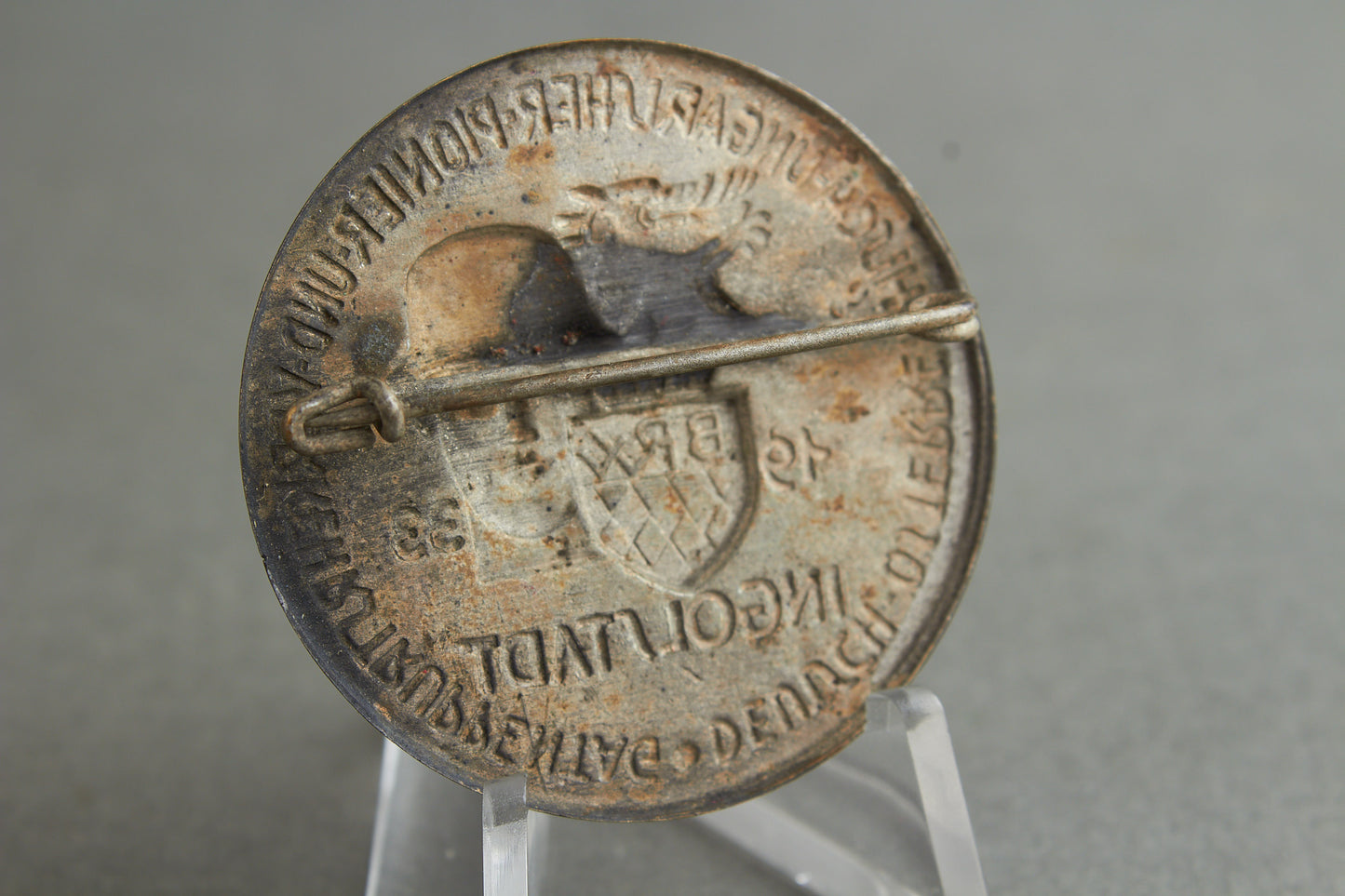 Early "Tag der Wehrmacht" Tinnie. Rare. "Deutsch-Österreichisch-Ungarisher-Pionier-und-Verkehrstruppentag". Original.