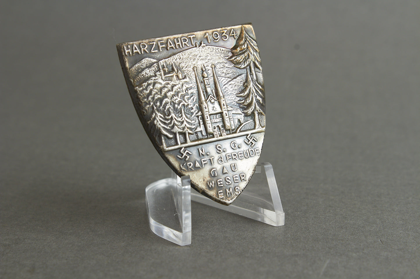 Kraft durch Freude (KdF) "Harzfahrt 1934" Tinnie. Original.