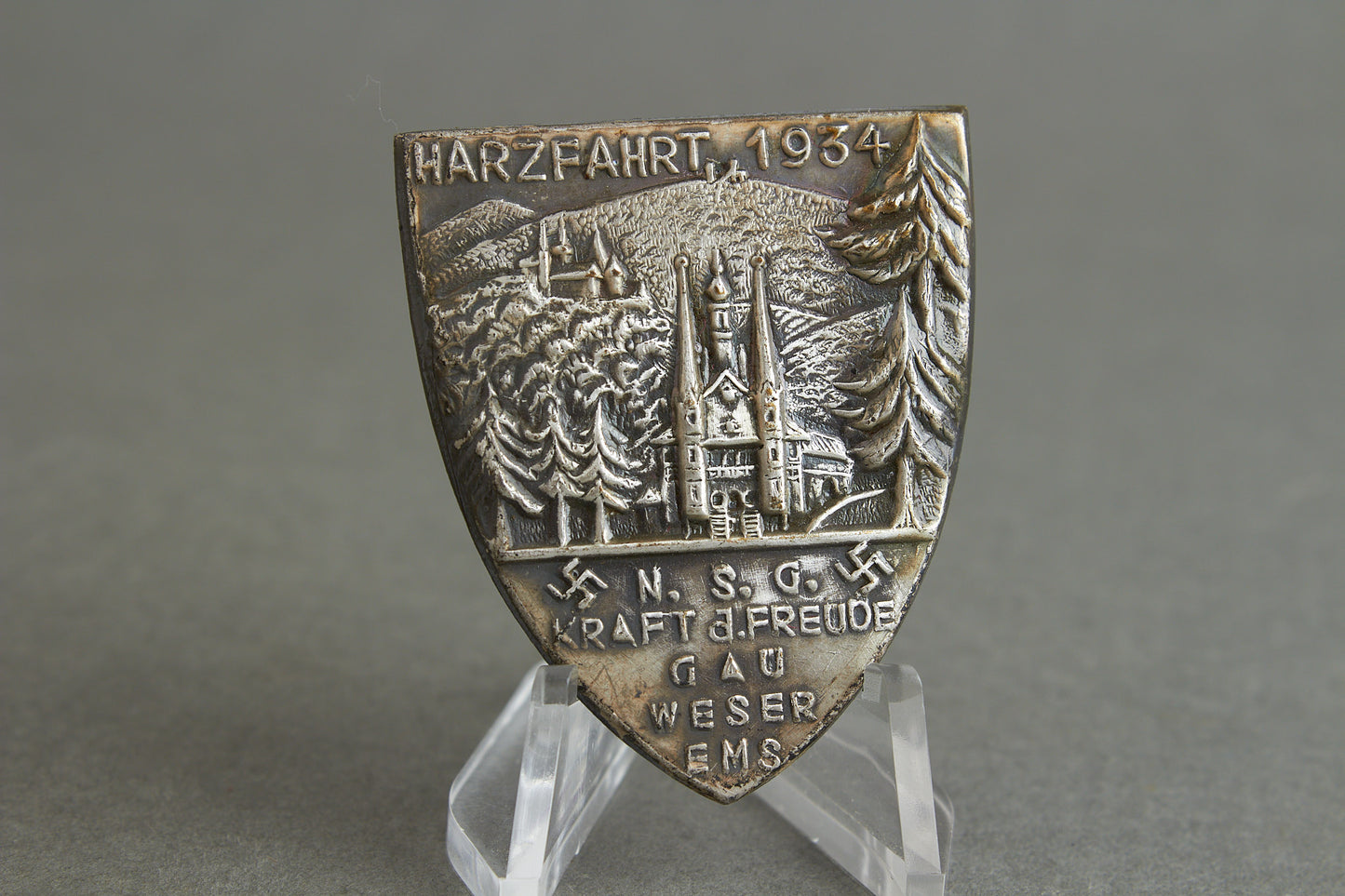 Kraft durch Freude (KdF) "Harzfahrt 1934" Tinnie. Original.