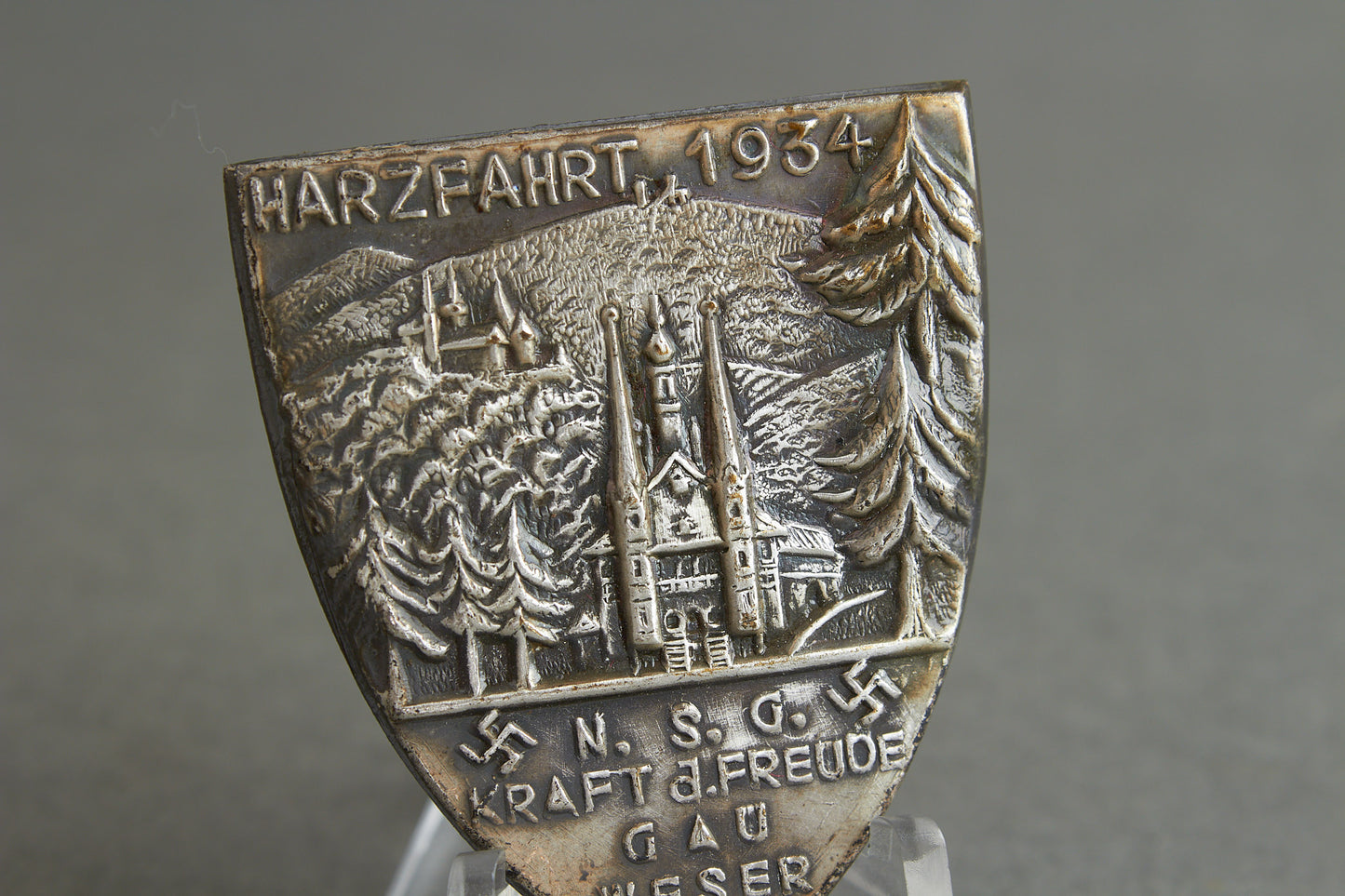 Kraft durch Freude (KdF) "Harzfahrt 1934" Tinnie. Original.
