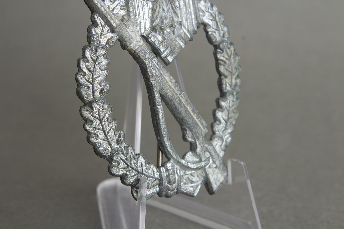 Infanterie Sturmabzeichen in silver. "Halb Hohl". Unmarked Steinhauer & Lück. Rare. Original.